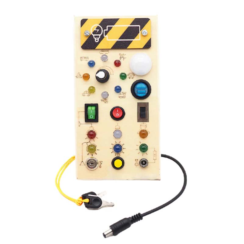 🔆 LED-lys i tre – Sensorisk leke med brytere og knapper, Montessori tidlig læring, beste gave til gutter og jenter fra 1–3 år 🧒