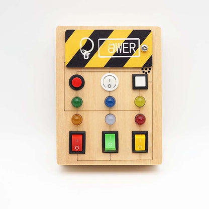 🔆 LED-lys i tre – Sensorisk leke med brytere og knapper, Montessori tidlig læring, beste gave til gutter og jenter fra 1–3 år 🧒