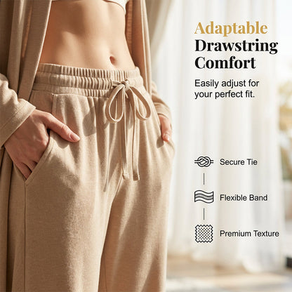 Elegant sett med vide bukser og cardigan