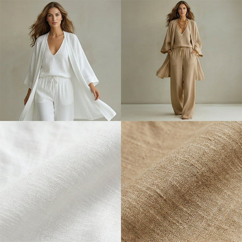 Elegant sett med vide bukser og cardigan
