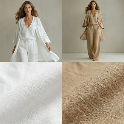 Elegant sett med vide bukser og cardigan