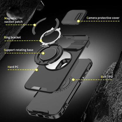 Premium telefondeksel med ringstativ til iPhone