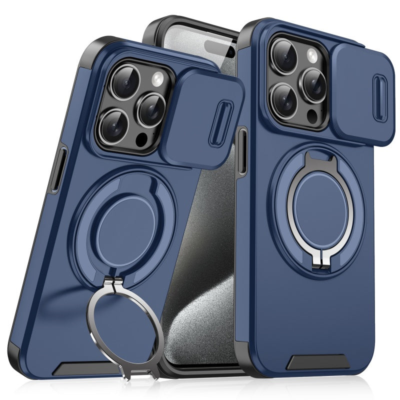 Premium telefondeksel med ringstativ til iPhone