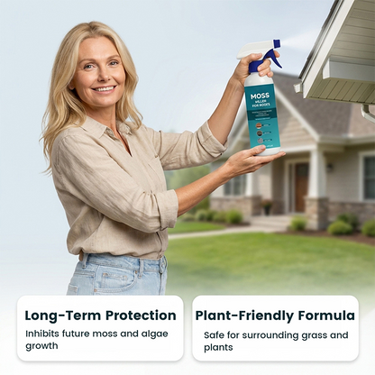🌟SISTE DAGEN KJØP 2 FÅ 1 GRATIS!!🌧️ Mose- og algerengjøringsspray for flere overflater i taket – Spray, skyll og se det skinne! 🏠✨ Tøff mot mose, skånsom mot planter – et renere tak på få minutter. 🌿💧