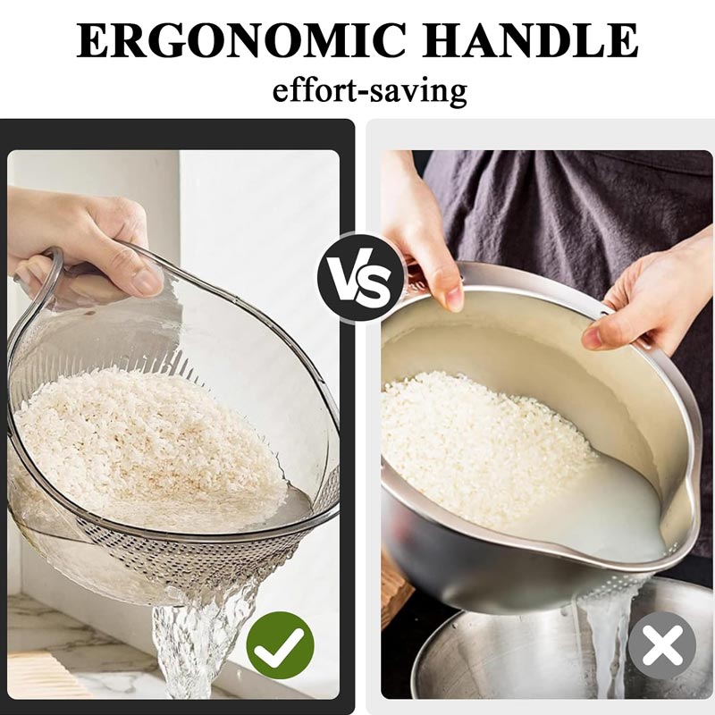 🍚 48 % RABATT! 🥣 Multifunksjonell sil for risvask med håndtak
