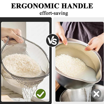 🍚 48 % RABATT! 🥣 Multifunksjonell sil for risvask med håndtak