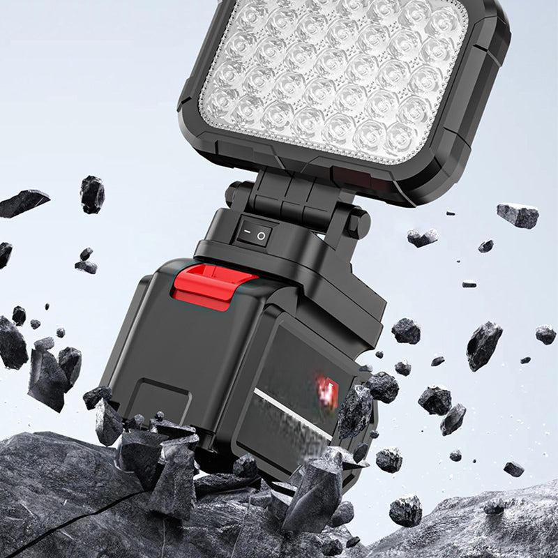 ⏳BEGRENSET TID: 48 % RABATT!💡180° roterbar LED-arbeidslampe – Med dobbel USB-powerbankfunksjon – Robust og trådløs – Universell batterikompatibilitet – For garasje, bygging og camping