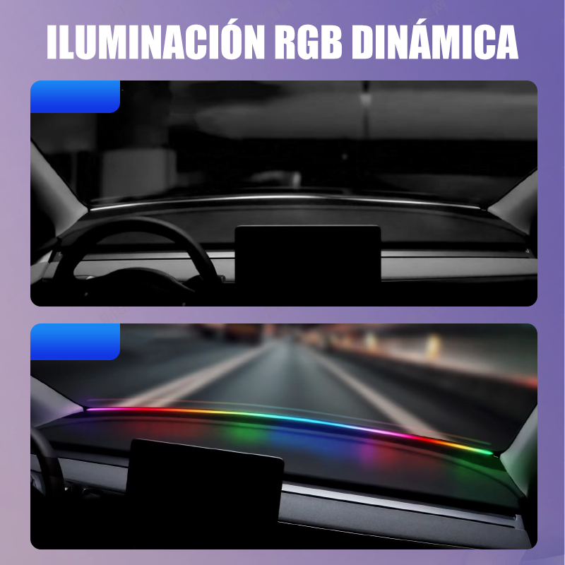 RGB LED-stripelyssett for bildashbord