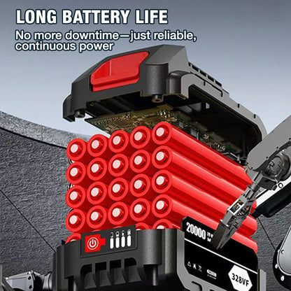 🌲 50% RABATT – Batteridrevet kjedesag – 2580W motor – kutter 30cm tykke stammer – lang batteritid – lett & ergonomisk – sikker & slitesterk – for felling og vedproduksjon