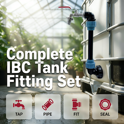 🚰 BEGRENSET TID 48 % RABATT! 💧 IBC-tankkoblingssett – Lekkasjesikker, kran i sinklegering, verktøyfri, komplett ✨