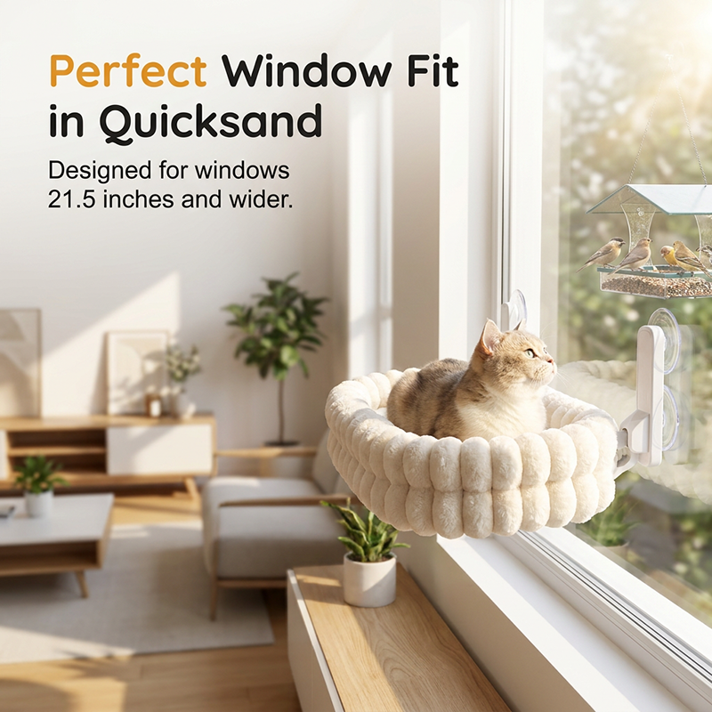 🌞Frisk inn i våren med 48 % rabatt!🐱Sammenleggbar kattehengekøye til vinduet - 18 kg vektkapasitet - Ultramykt plysjtrekk (vaskbart) - Plassbesparende design