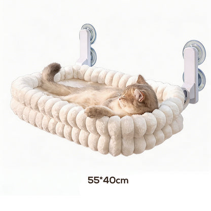 🌞Frisk inn i våren med 48 % rabatt!🐱Sammenleggbar kattehengekøye til vinduet - 18 kg vektkapasitet - Ultramykt plysjtrekk (vaskbart) - Plassbesparende design