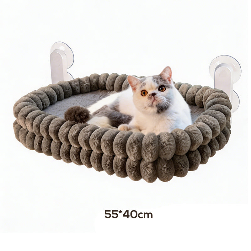 🌞Frisk inn i våren med 48 % rabatt!🐱Sammenleggbar kattehengekøye til vinduet - 18 kg vektkapasitet - Ultramykt plysjtrekk (vaskbart) - Plassbesparende design