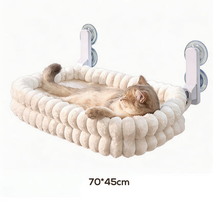 🌞Frisk inn i våren med 48 % rabatt!🐱Sammenleggbar kattehengekøye til vinduet - 18 kg vektkapasitet - Ultramykt plysjtrekk (vaskbart) - Plassbesparende design