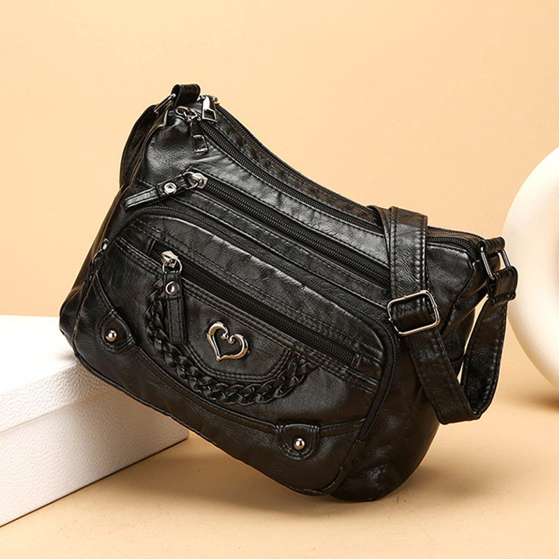 📢📢48 % RABATT!! ⏰Myk crossbody-veske i PU-skinn med flere lommer til dame