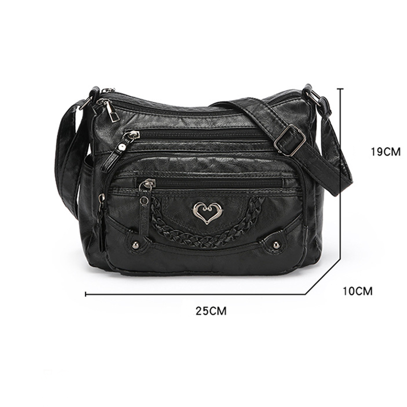 📢📢48 % RABATT!! ⏰Myk crossbody-veske i PU-skinn med flere lommer til dame