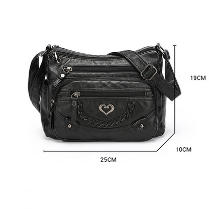 📢📢48 % RABATT!! ⏰Myk crossbody-veske i PU-skinn med flere lommer til dame