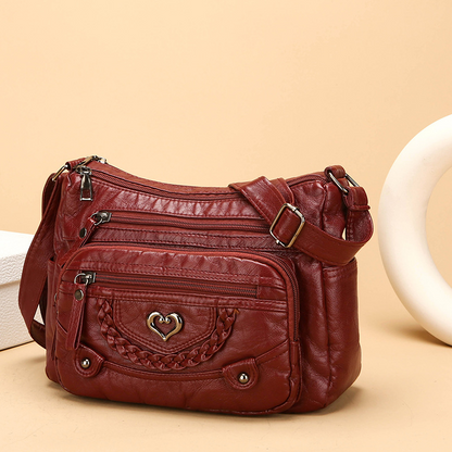 📢📢48 % RABATT!! ⏰Myk crossbody-veske i PU-skinn med flere lommer til dame