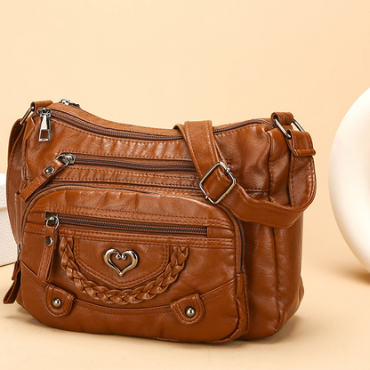 📢📢48 % RABATT!! ⏰Myk crossbody-veske i PU-skinn med flere lommer til dame