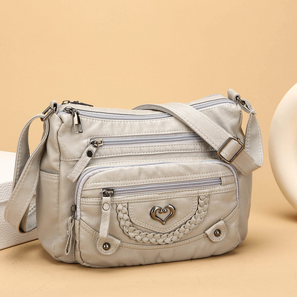 📢📢48 % RABATT!! ⏰Myk crossbody-veske i PU-skinn med flere lommer til dame