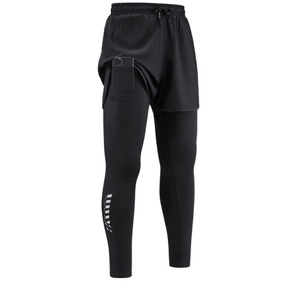 🏃‍♂️ 48 % RABATT NÅ! 💨 Menns 2-i-1 løpetights med shorts – kompresjon og hurtigtørk – sportstights med lomme til mobilen 📱👖