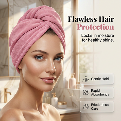 Langt, fluffy skjerf med turban