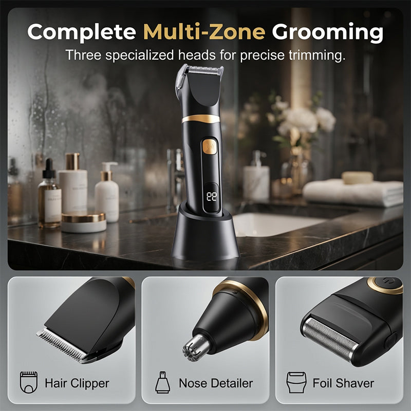 🪒 BEGRENSET TID 50 % RABATT! ✨ 3-i-1 elektrisk pleiesett for menn og kvinner – Multifunksjon, USB-oppladbar 💈