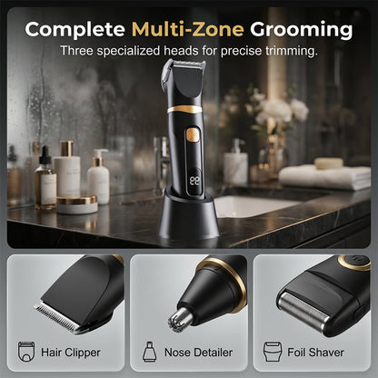 🪒 BEGRENSET TID 50 % RABATT! ✨ 3-i-1 elektrisk pleiesett for menn og kvinner – Multifunksjon, USB-oppladbar 💈