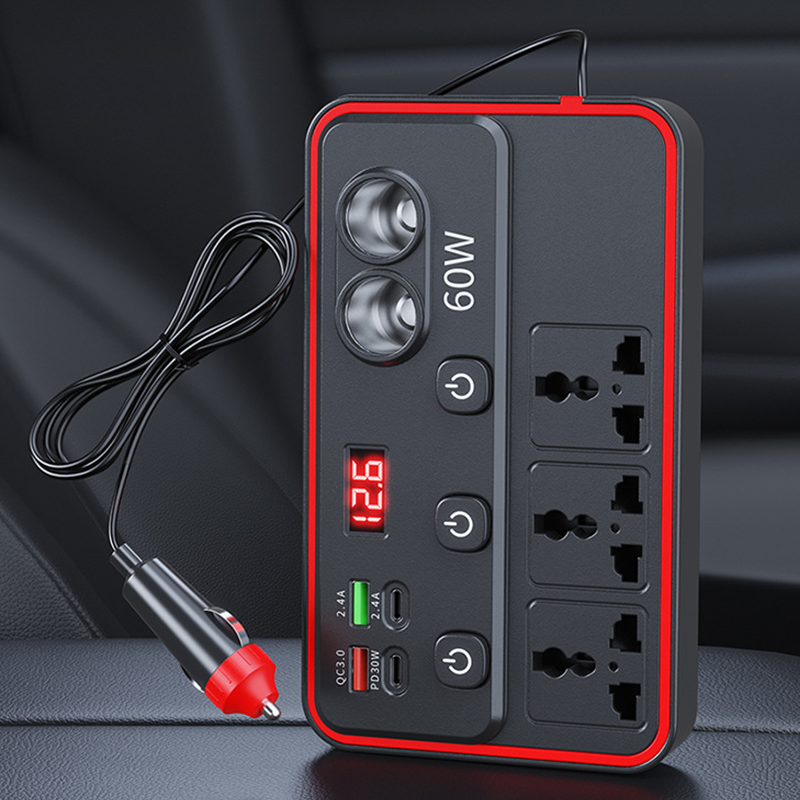 Multifunksjonell billader med AC-uttak og USB