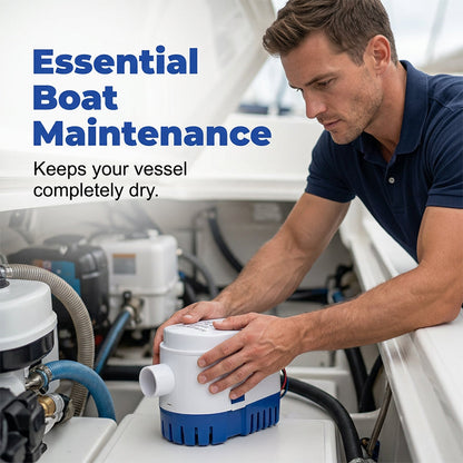 🚤 48 % RABATT! 💧 Automatisk lensepumpe med høy kapasitet – flottørbryter, 1100 GPH, 12V/24V, tenningsbeskyttet – Perfekt for båter, kjellere eller dammer – pålitelig og sikker vannfjerning ⚓