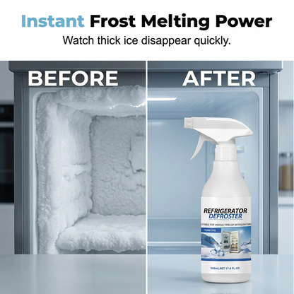 🥳2026 HOT SALG🥳💞50 000+ SOLGT!❄️💨 48% RABATT! Rask kjøleskapsavrimingspray – Øyeblikkelig frostsmelting, ingen skraping. Matsikker, enkel spray. Spar tid og energi. 🧊✨