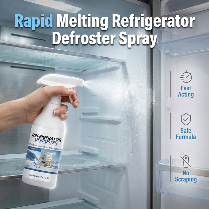 🥳2026 HOT SALG🥳💞50 000+ SOLGT!❄️💨 48% RABATT! Rask kjøleskapsavrimingspray – Øyeblikkelig frostsmelting, ingen skraping. Matsikker, enkel spray. Spar tid og energi. 🧊✨