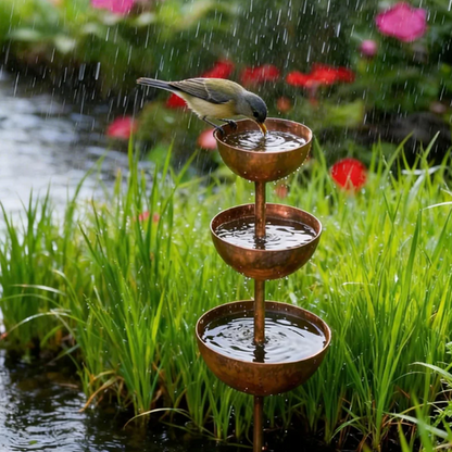 🐦48% RABATT – 3-delt fuglebad og fôringsstasjon – tåler sol, regn og vind – enkel å rengjøre