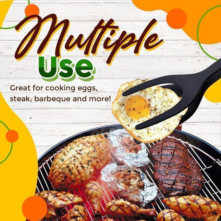 🍳48 % RABATT NÅ!🥩 2-i-1 spatelklemme – varmebestandig silikon og sklisikkert håndtak – uunnværlig kjøkkenutstyr 🔥