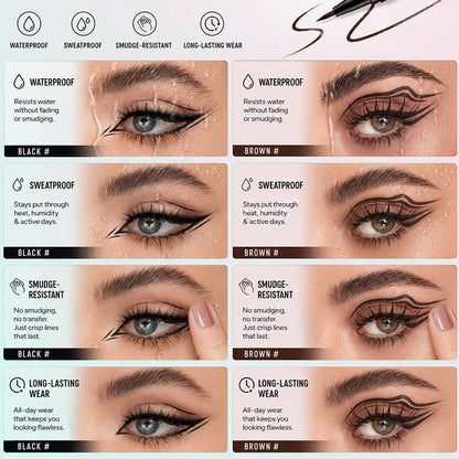🥳2026 VARMT SALG🥳💞50 000+ SOLGT!👁️💧 KJØP 1 FÅ 1 GRATIS! Vannfast flytende eyeliner – Ultrafin tupp, hurtigtørkende, holder i 12 timer. Ingen flekker, ingen falming. Mild mot øynene. 🖌️✨