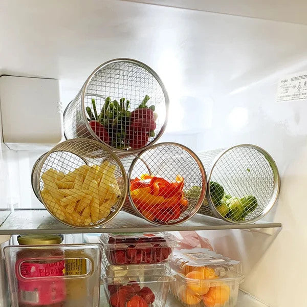 ❄️Summerfresh 48 % rabatt!🔥Roterende grillkurv i rustfritt stål – 360° grillkurv for grønnsaker, pommes frites, reker og småretter