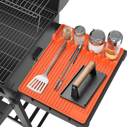 🌞Sommersalg 48 % RABATT🔥Silikon kjøkkenmatte 🧑‍🍳 – Varmebestandig og sklisikker benkeplatebeskytter, multifunksjonell slikkepott og drypppute, oljebestandig og enkel å rengjøre