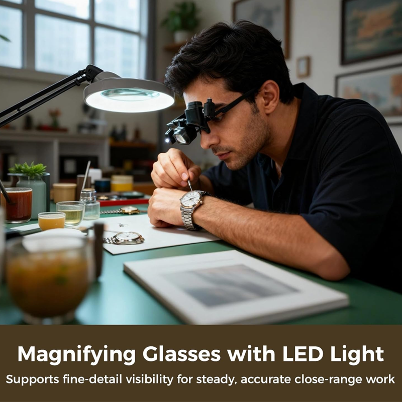 🔍 48 % RABATT NÅ! ⏰ Presisjons-LED-forstørrelsesglass for elektronikk og håndverk – Justerbart stativ og 10X–20X zoom – Håndfritt, sterkt lys – perfekt for lodding, klokkereparasjon eller miniatyrmaling 🛠️