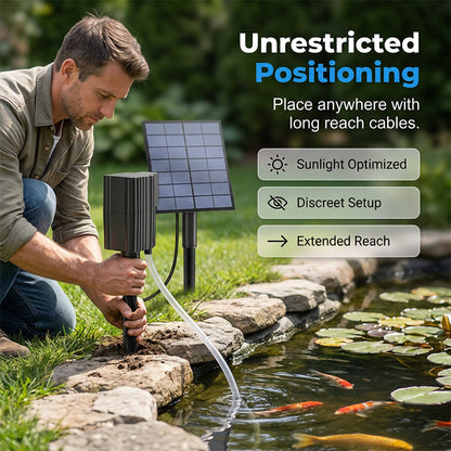 🔥BEGRENSET TID 48% RABATT!🔥 ☀️ Solcelledrevet damlufter med innebygd luftpumpe🐟