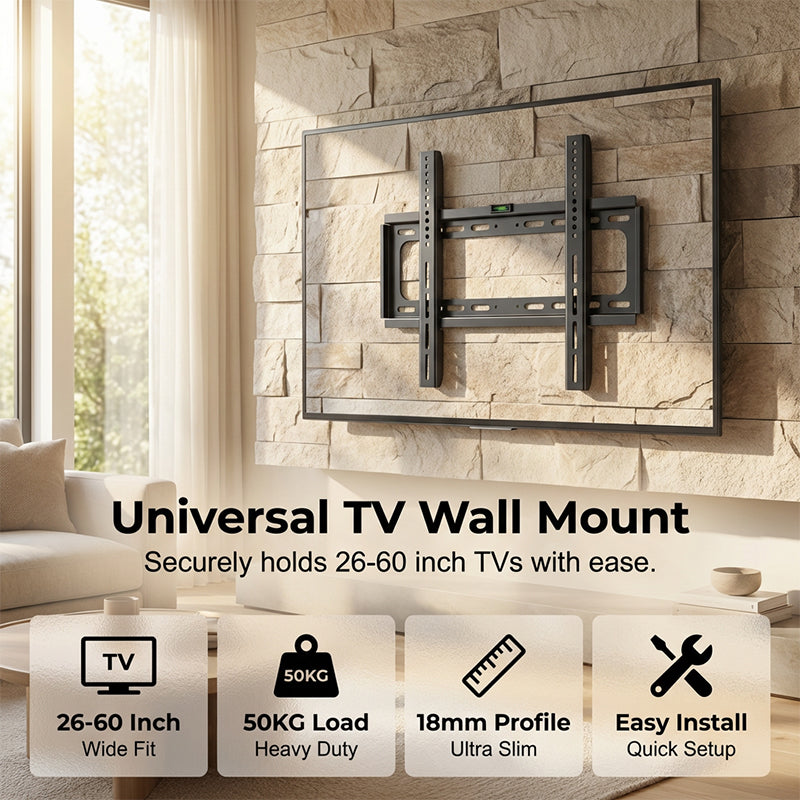 Justerbart TV-veggfeste for 14–60 tommer med 15° tilt