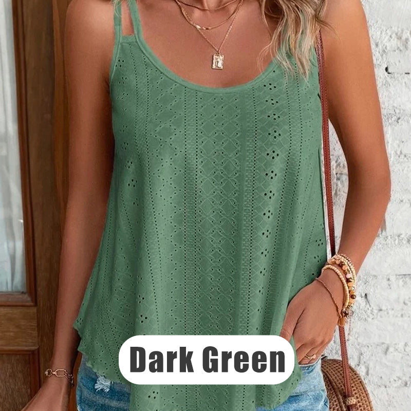 Mesh Cami Top 🌿✨ – Double Straps, Irregular Hem, Loose Fit, 10 Colours