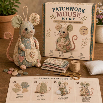 Håndlaget vintage museplysj-sysett
