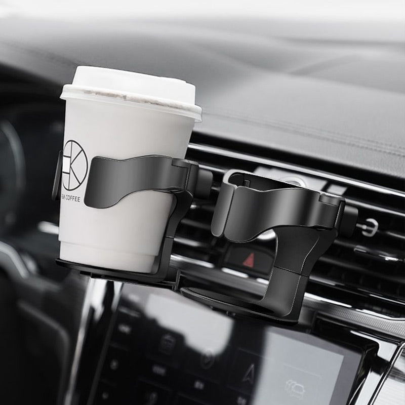 ☕ 50% RABATT – Bilkoppholder med justerbar stang – passer horisontale lufteventiler – automatisk klemming – stabil og sikker