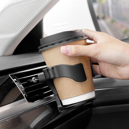 ☕ 50% RABATT – Bilkoppholder med justerbar stang – passer horisontale lufteventiler – automatisk klemming – stabil og sikker