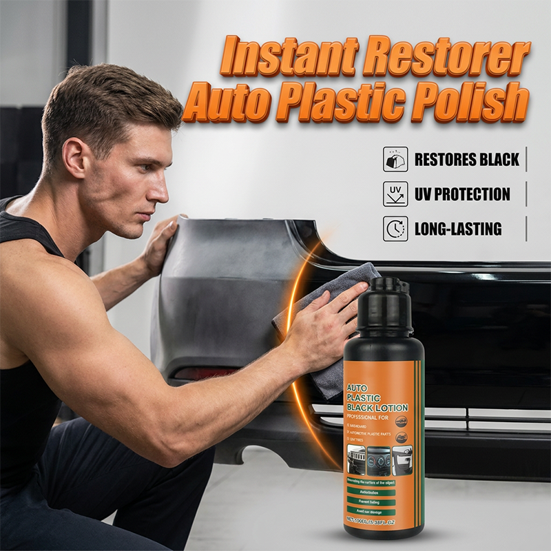 📢📢48 % rabatt!! 🚗✨Multifunksjonelt svart poleringsprodukt for plastbiler🛡️