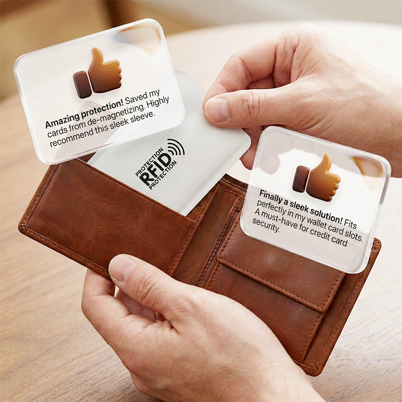 RFID-blokkerende ermer for kredittkort