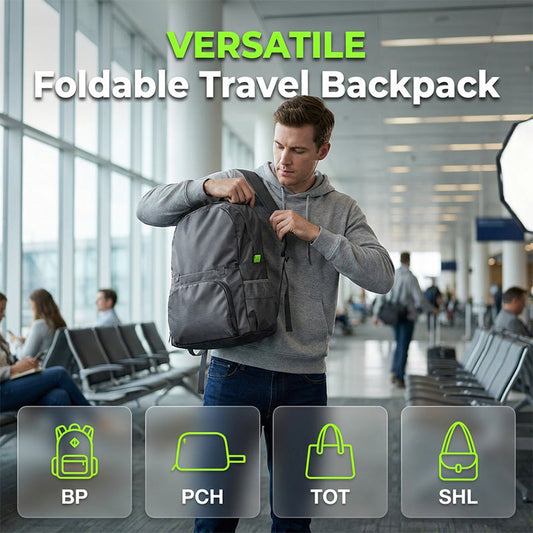 🎒 ✨Sammenleggbar, multifunksjonell ryggsekk/veske – 3-i-1-reisetaske – ryggsekk, veske og skulderveske i ett – kompakt, allsidig og perfekt til reiser, hverdagsbruk og jobb