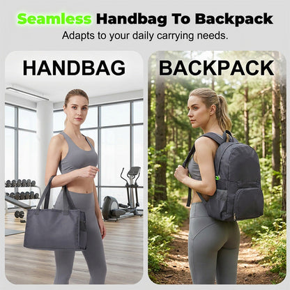 🎒 ✨Sammenleggbar, multifunksjonell ryggsekk/veske – 3-i-1-reisetaske – ryggsekk, veske og skulderveske i ett – kompakt, allsidig og perfekt til reiser, hverdagsbruk og jobb