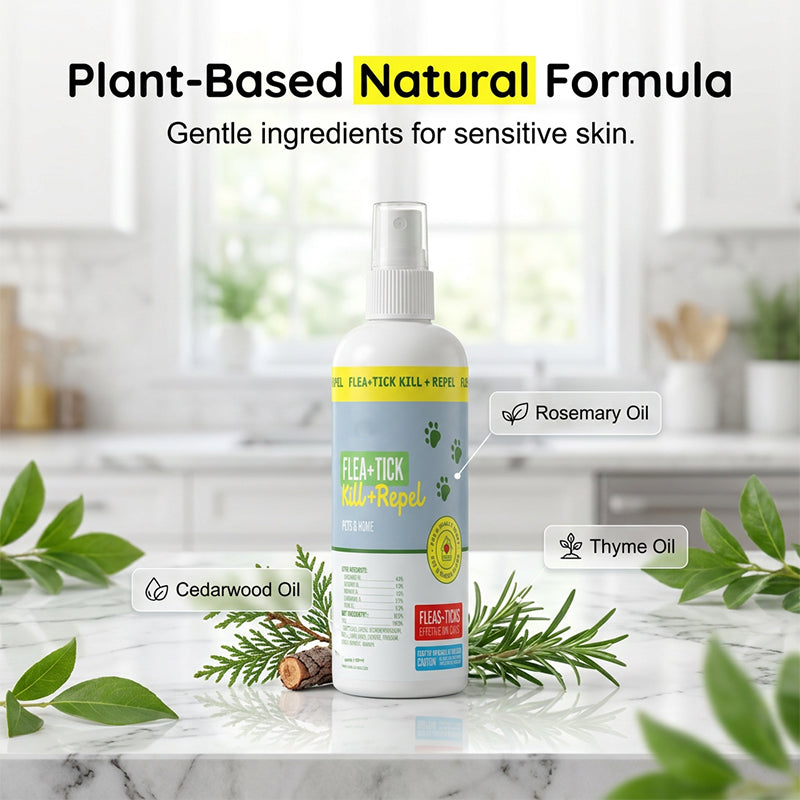Naturlig loppe- og flåttavvisende spray for katter