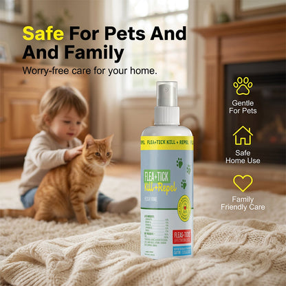 Naturlig loppe- og flåttavvisende spray for katter